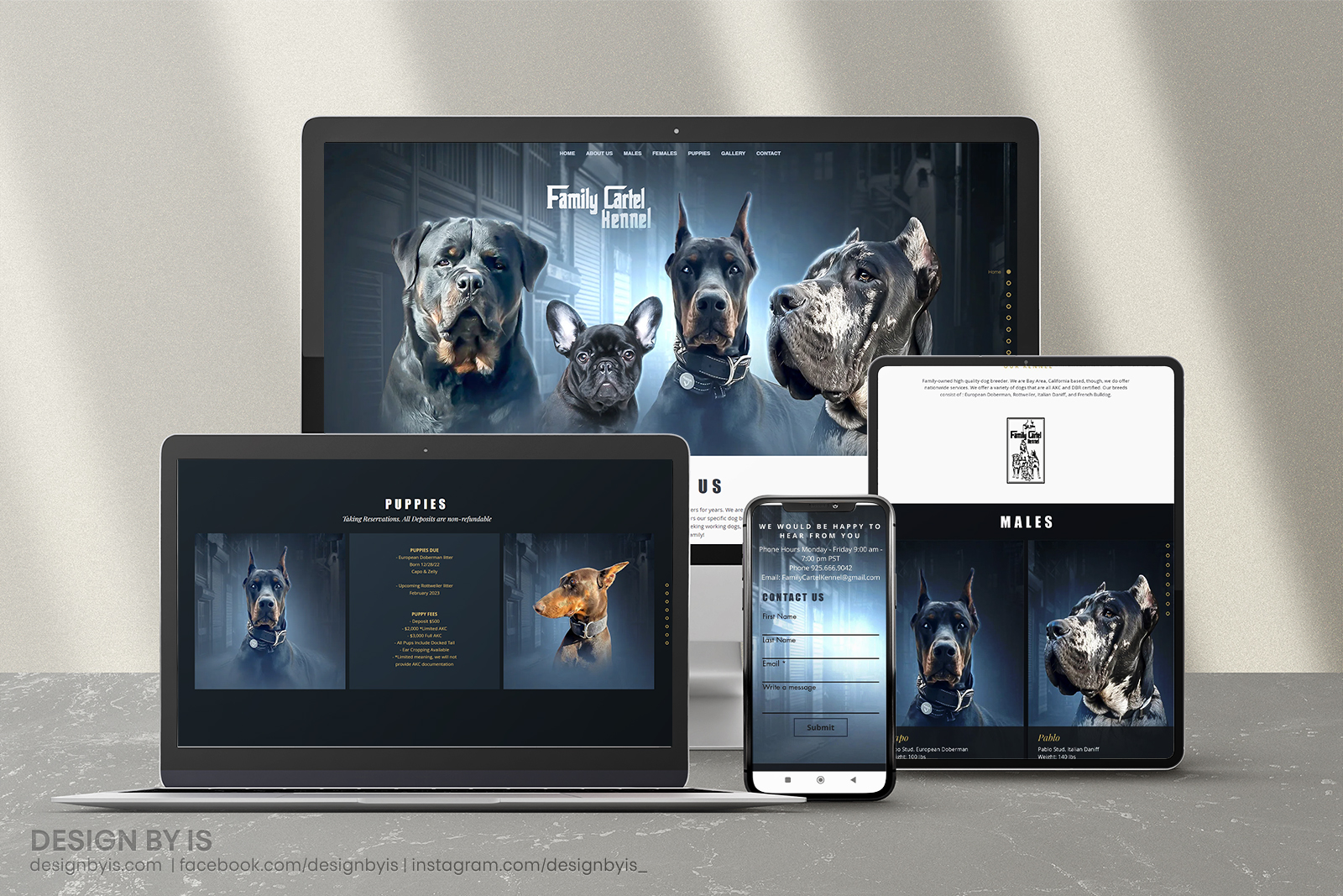 Grate dane, french bulldog, doberman website